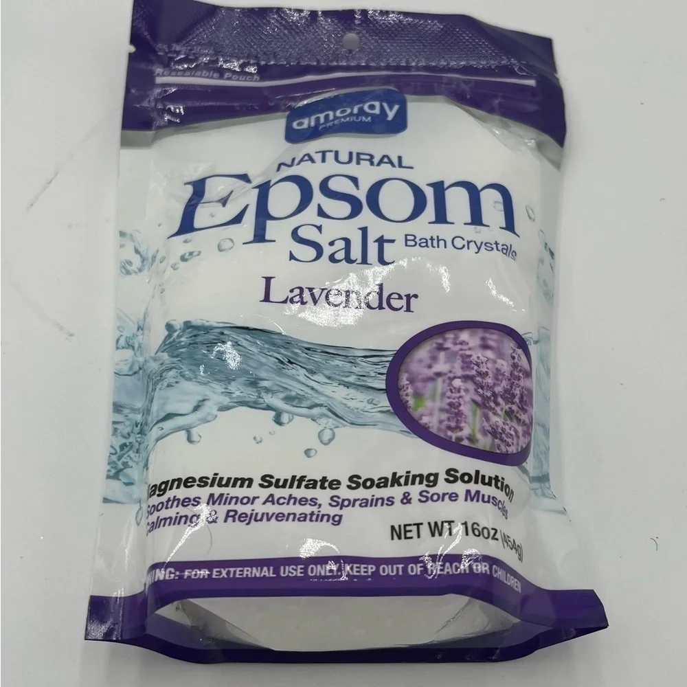 Amoray Premium Spearmint + Menthol Sport Soak Natural Epsom Salt 1and Lavender
